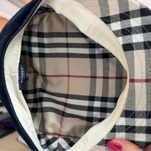 Authentic Burberry Navy Newsboy Cap with Gold Accent - Picture 2 of 4